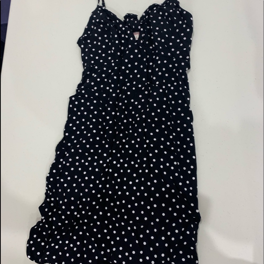 black and white polka dot dress